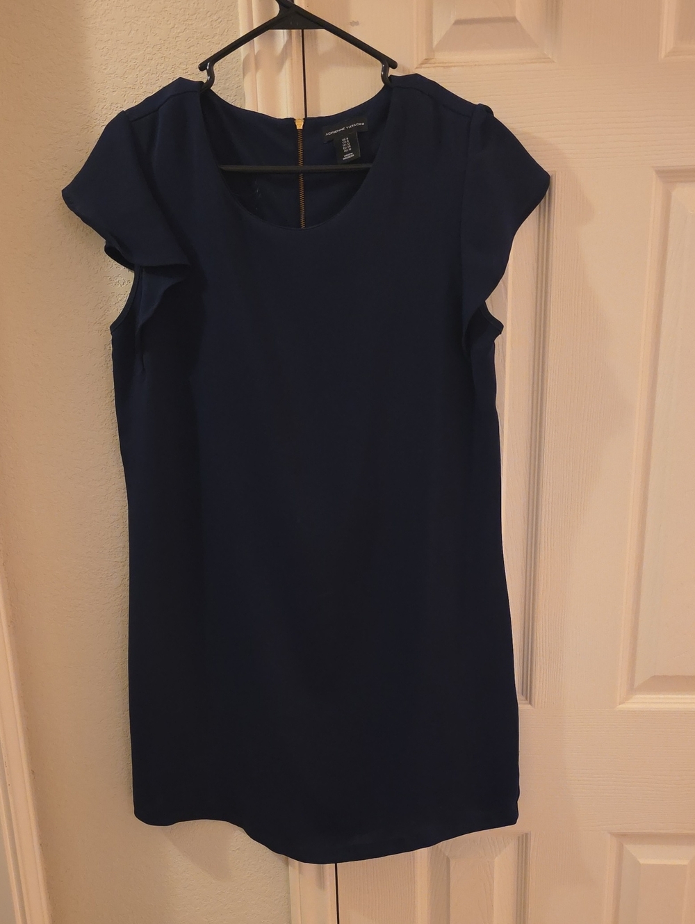 Adrienne Vittadini Navy Short Sleeve Shift Dress